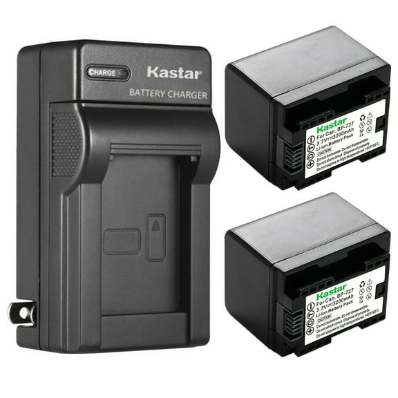 Kastar 2-Pack BP-727 BP727 Battery and AC Wall Charger Compatible with Canon LEGRIA HF M606 HFM606, LEGRIA HF M706 HFM706, LEGRIA HF M806 HFM806, VIXIA HF M50 HFM50, VIXIA HF M52 HFM52 Cameras