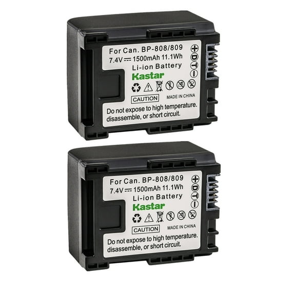 Kastar 2-Pack BP-809 Battery 7.4V 1500mAh Replacement for Canon VIXIA HF20, VIXIA HF21, VIXIA HF100, VIXIA HF200, VIXIA HG30, VIXIA XA10 XA10 HD Camcorder