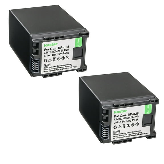 Kastar 2-Pack BP-828 Battery 7.4V 3300mAh Replacement for Canon BP-820 BP820, BP-828 BP828 Battery, Canon CG-800 CG800 Charger, Canon VIXIA HF G50 UHD 4K, VIXIA HF G60, VIXIA GX10 Camcorder