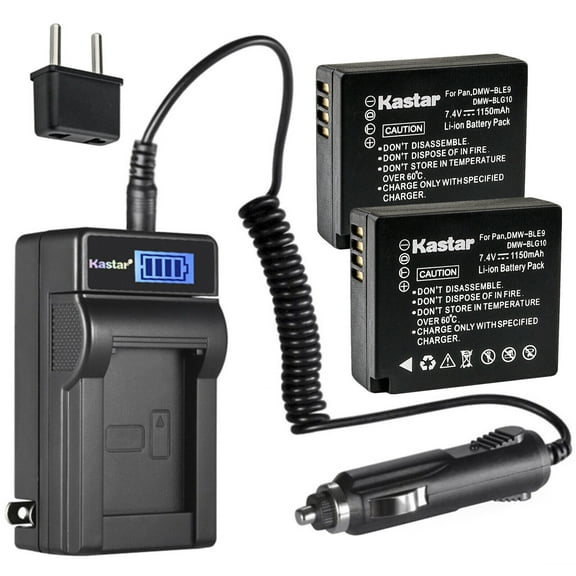 Kastar 2-Pack BP-DC15 Battery and LCD AC Charger Compatible with Leica BP-DC15 BPDC15 Battery, Leica BC-DC15 BCDC15 Charger, Leica D-Lux Type 109, Leica D-Lux 7, Leica C-Lux Digital Cameras