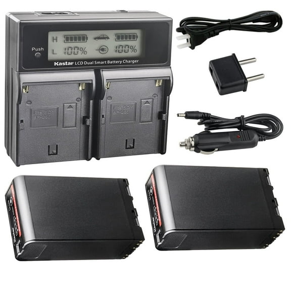 Kastar 2-Pack BP-U90 Battery and CH04 Dual Fast Charger Compatible with Sony BP-U30 BP-U60 BP-U60T BP-U66 BP-U65 BP-U68 BP-U70 BP-U90 BP-U95 BP-U96 BP-U98 BP-U100 Battery, BC-U1 BC-U2 BC-CU1 Charger