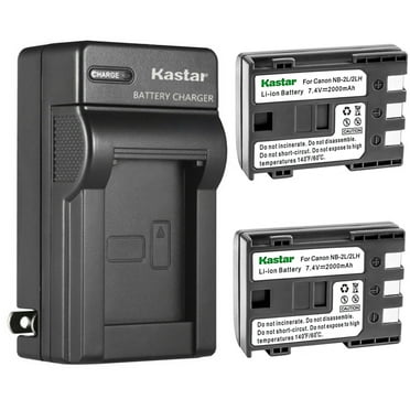 Kastar 2-Pack Battery and AC Wall Charger Replacement for Canon EOS 350D, EOS 400D, EOS Kiss Digital N, EOS Kiss Digital X, EOS Digital Rebel XT, EOS Digital Rebel XTi, FV500, FVM20, FVM30, FVM100