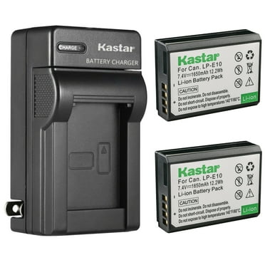 Kastar 2-Pack Battery and AC Wall Charger Replacement for Canon LP-E10 LPE10 Battery, Canon LC-E10 LC-E10N Charger, Canon EOS Rebel T7, EOS 1100D, EOS 1200D, EOS 1300D, EOS 1500D DSLR Camera