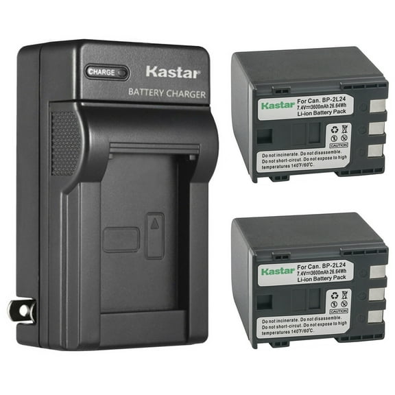 Kastar 2-Pack Battery and AC Wall Charger Replacement for Canon MV800, MV800i, MV830, MV830i, MV850i, MV880X, MV890, MV900, MV901, MV920, MV920i, MV930, MV940, MV950, MV960, MVX20i, MVX25i