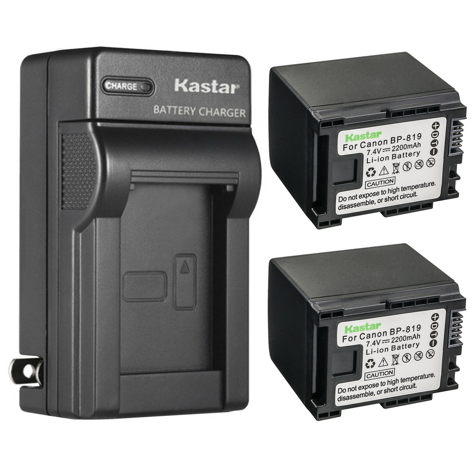 Kastar 2-Pack Battery and AC Wall Charger Replacement for Canon VIXIA HF S100 HFS100, VIXIA HF S200 HFS200, VIXIA HF10, VIXIA HF11, VIXIA HF20, VIXIA HF21, VIXIA HF100, VIXIA HF200, VIXIA HG30