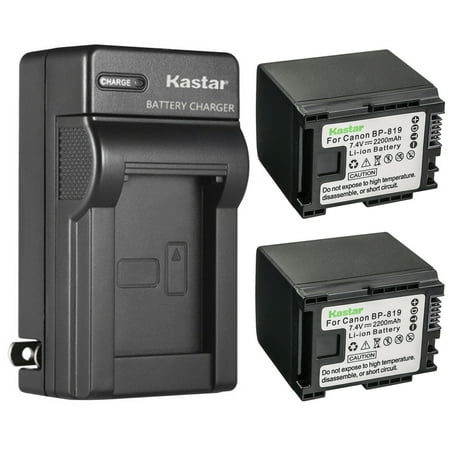 Kastar 2-Pack Battery and AC Wall Charger Replacement for Canon VIXIA HF S100 HFS100, VIXIA HF S200 HFS200, VIXIA HF10, VIXIA HF11, VIXIA HF20, VIXIA HF21, VIXIA HF100, VIXIA HF200, VIXIA HG30