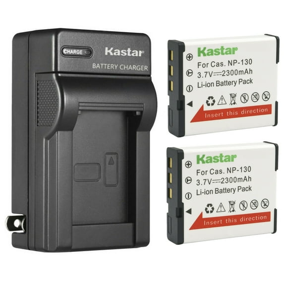 Kastar 2-Pack Battery and AC Wall Charger Replacement for Casio Exilim EX-ZR400BK EX-ZR400PK EX-ZR400WE, Exilim EX-ZR410, Exilim EX-ZR500, Exilim EX-ZR510, Exilim EX-ZR700 EX-ZR700BD EX-ZR700BK