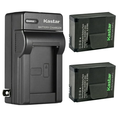 Kastar 2-Pack Battery and AC Wall Charger Replacement for GoPro AHDBT-201, AHDBT-301, AHDBT-302, GoPro HD HERO3 White Edition, GoPro HD HERO3+ Silver Edition, GoPro HD HERO3+ Black Edition