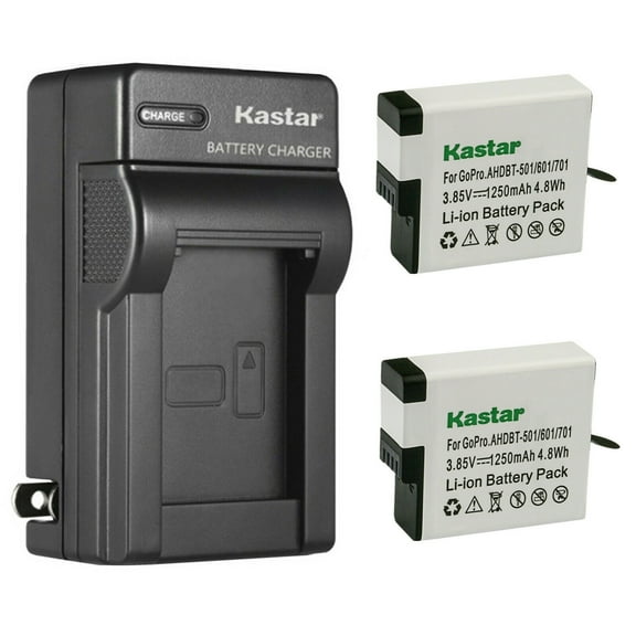 Kastar 2-Pack Battery and AC Wall Charger Replacement for Gopro HERO Camera, Hero 5 Action Camera, HERO5 Black, Hero 5 HD Black, HERO5 Silver, Hero 5 HD Silver, Hero 6 Action Camera, HERO6 Black