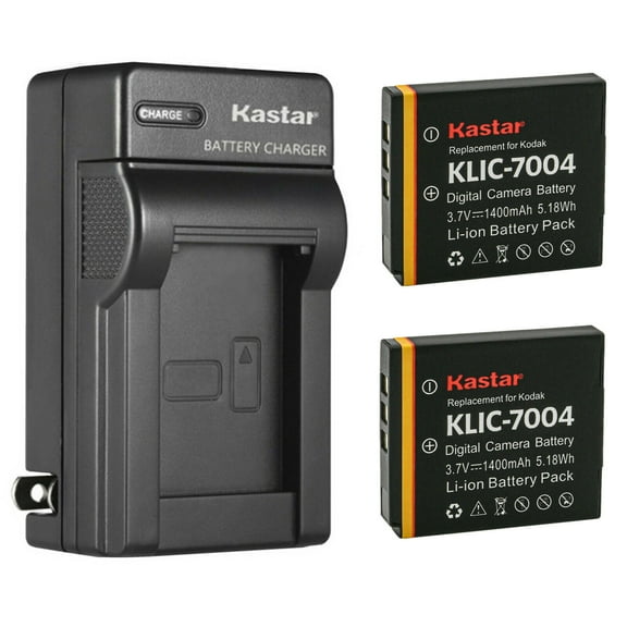 Kastar 2-Pack Battery and AC Wall Charger Replacement for Kodak EasyShare M1033, EasyShare M1093 IS, EasyShare M2008, EasyShare V1073, EasyShare V1233, EasyShare V1253, EasyShare V1273 Cameras