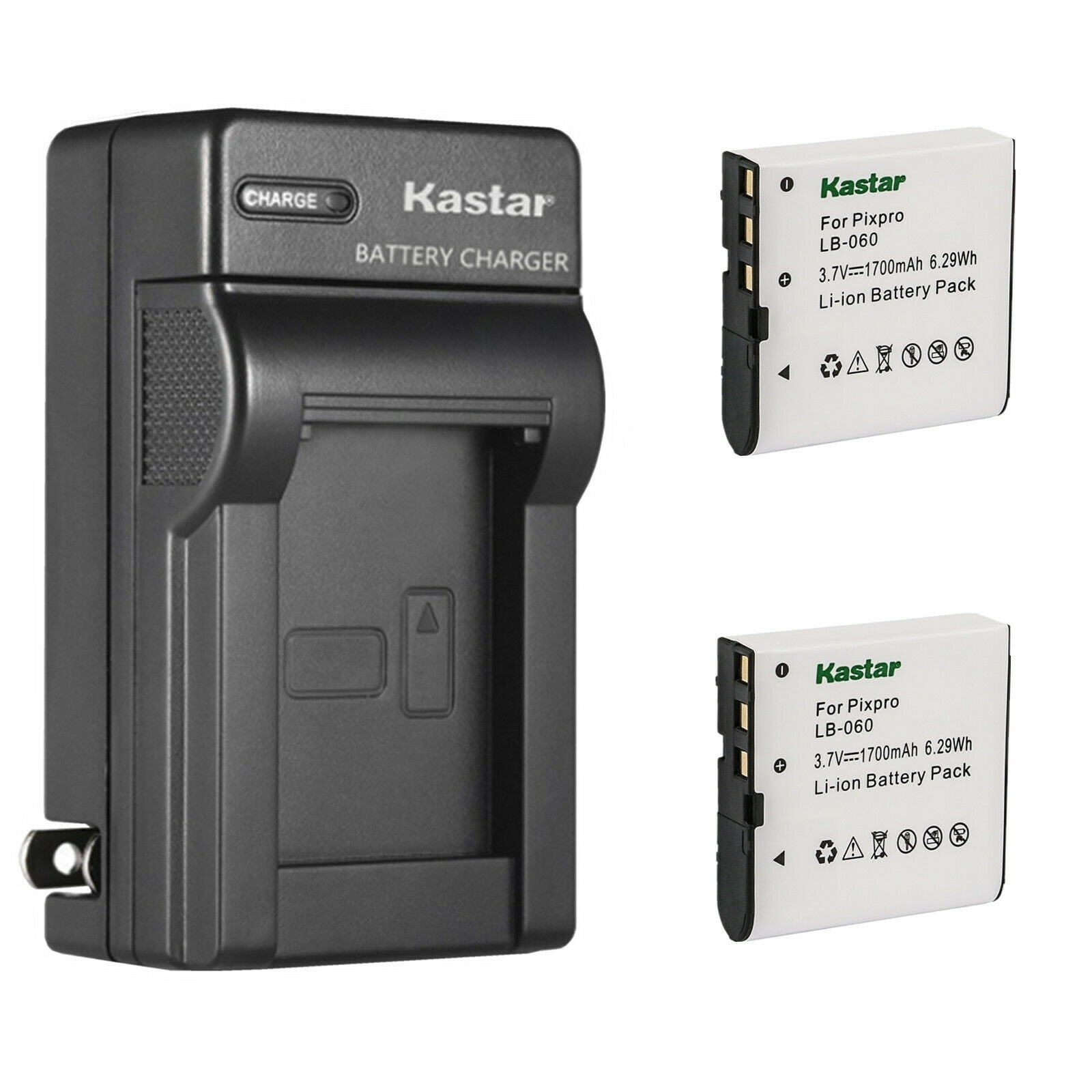 Kastar 4-Pack DZ-BP16 Battery and AC Wall Charger Replacement for