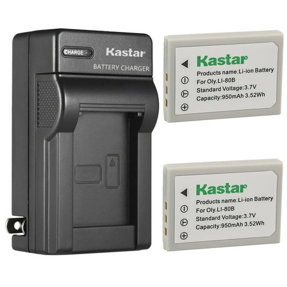 Kastar 2-Pack Battery and AC Wall Charger Replacement for MEDION MD 85700, Olympus T-100, T-110, X-36, X-960, Konica Minolta DiMAGE E40, DiMAGE E50, KYOCER EZ 4033, ACER CS 6531-N, CS-5530