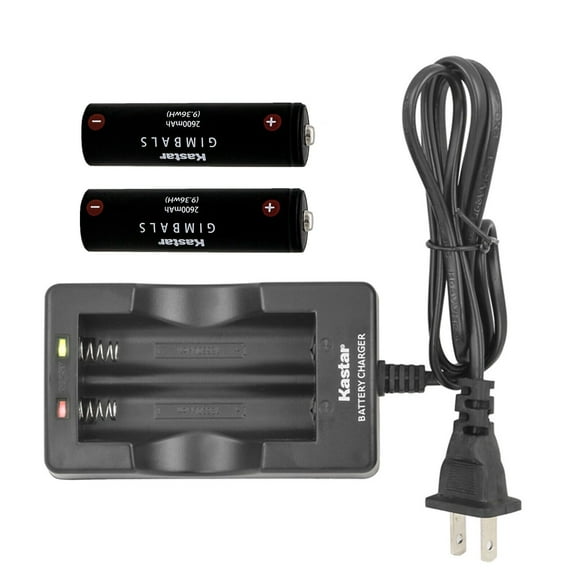 Kastar 2-Pack Battery and AC Wall Charger Replacement for Manfrotto MVG460 & MVG460FFR, XHDATA D-808 AM/FM, GMB-B117, GMB-B118 Battery, EVO GP GP-PRO RAGE3 Gimbal, EVO RAGE (Gen 1) Gimbal