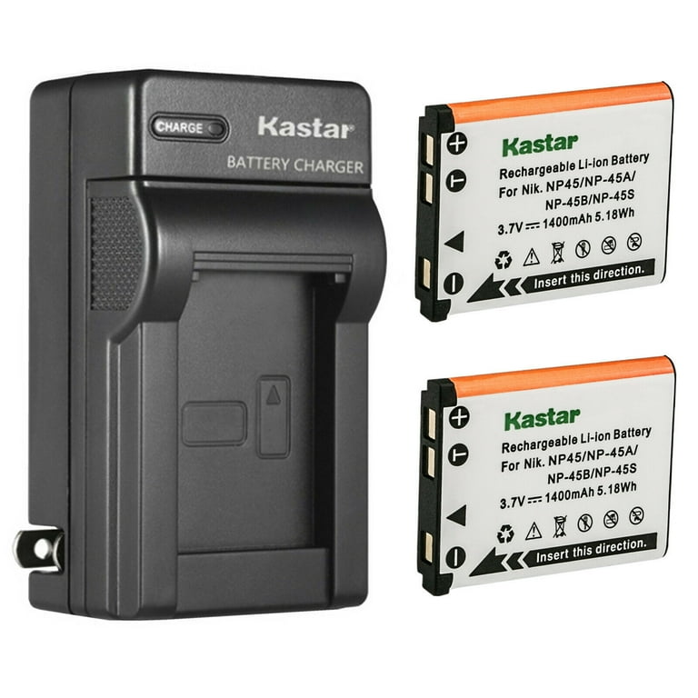 Kastar 2-Pack Lithium-Ion Battery and AC Charger, Compatible with