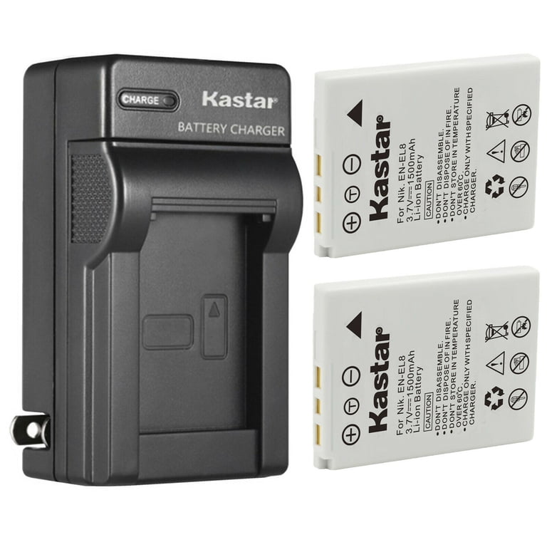 Kastar 2-Pack Battery and AC Wall Charger for Nikon Coolpix S7c