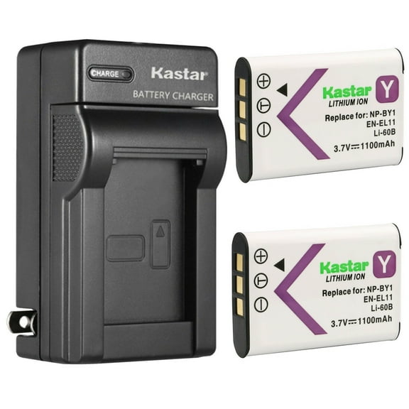 Kastar 2-Pack Battery and AC Wall Charger Replacement for Nikon EN-EL11 ENEL11 Battery, Nikon MH-64 MH64 Charger, NIKON COOLPIX S550 COOLPIX S560 Digital Cameras