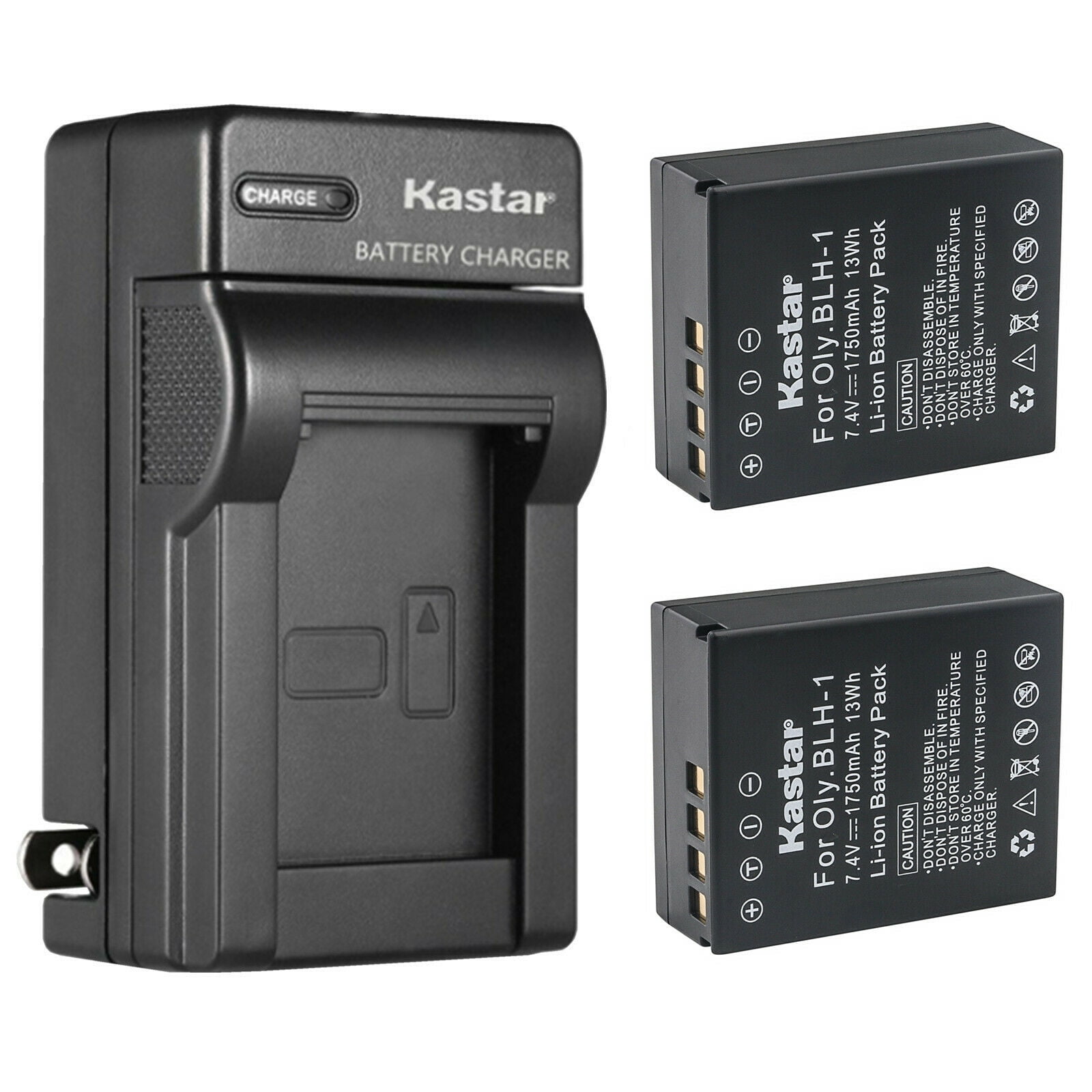 Kastar Fully Decoded Battery LCD Dual Charger For BLH-1 Olympus OM-D E-M1 Mark2