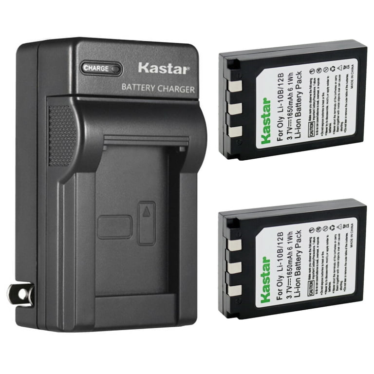 Kastar 2-Pack Battery and AC Wall Charger Replacement for Olympus