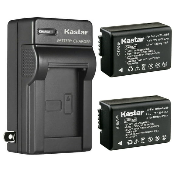 Kastar 2-Pack Battery and AC Wall Charger Replacement for Panasonic DMW-BMB9, DMW-BMB9E, DMW-BMB9PP Battery, Panasonic DE-A83 DE-A83B DE-A83BA, DE-A84 DE-A84B Charger