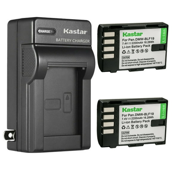 Kastar 2-Pack Battery and AC Wall Charger Replacement for Panasonic Lumix DMC-GH3HGK, Lumix DMC-GH3KBODY, Lumix DMC-GH4, Lumix DMC-GH4A, Lumix DMC-GH4H, Lumix DMC-GH4KBODY
