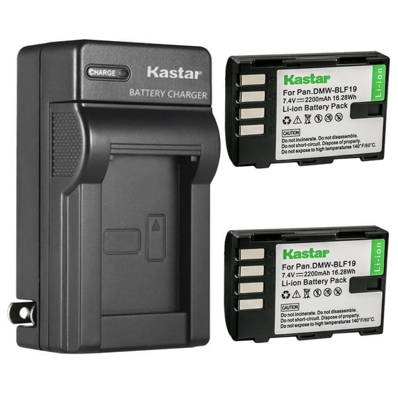 Kastar 2-Pack Battery and AC Wall Charger Replacement for Panasonic Lumix DMC-GH3HGK, Lumix DMC-GH3KBODY, Lumix DMC-GH4, Lumix DMC-GH4A, Lumix DMC-GH4H, Lumix DMC-GH4KBODY