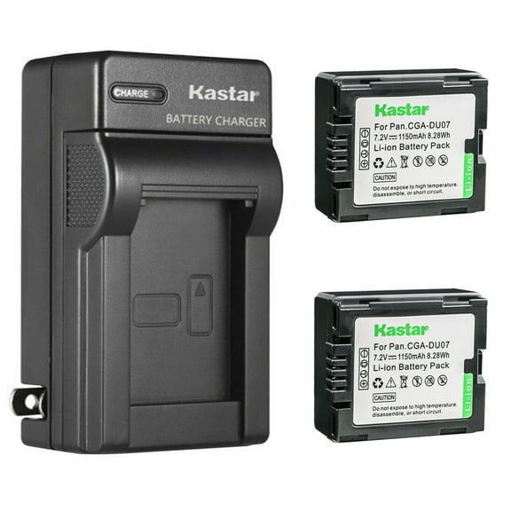 Kastar 2-Pack Battery and AC Wall Charger Replacement for Panasonic PV-GS39, PV-GS50, PV-GS55, PV-GS59, PV-GS65, PV-GS70, PV-GS75, PV-GS80, PV-GS83, PV-GS85, PV-GS120, PV-GS150, PV-GS180, PV-GS200