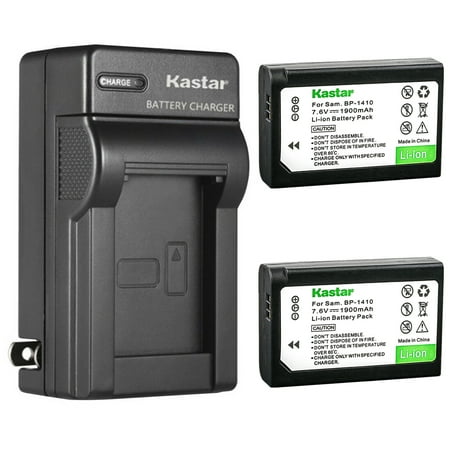Kastar 2-Pack Battery and AC Wall Charger Replacement for Samsung BP-1410, BP1410, ED-BP1410 Battery, Samsung NX30, EV-NX30ZZBGBUS, WB2200, Digimax WB2200, WB2200BMBCL, WB2200F, Digimax WB2200F Camera