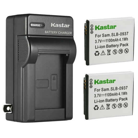 Kastar 2-Pack Battery and AC Wall Charger Replacement for Samsung SLB-0937 Battery, SAC-47 Charger, Samsung CL5, CL50, CL80, I8, Digimax L730, Digimax L735, Digimax L830, NV4, NV33, ST10 Camera