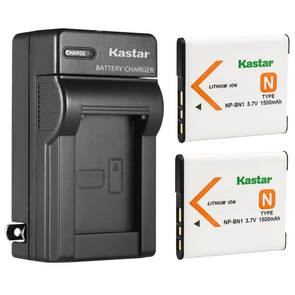 Kastar 2-Pack Battery and AC Wall Charger Replacement for Sony Cyber-shot DSC-W530, Cyber-shot DSC-W550, Cyber-shot DSC-W560, Cyber-shot DSC-W570, Cyber-shot DSC-W580, Cyber-shot DSC-W610 Cameras