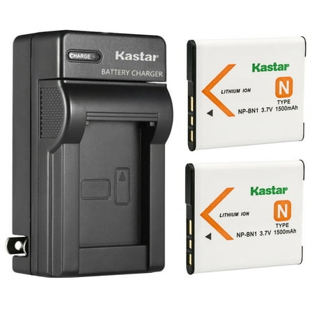 Kastar 2-Pack Battery and AC Wall Charger Replacement for Sony NP-BN1, Type N Battery, Sony BC-CSN, BC-CSNB Charger, Sony Cyber-shot DSC-WX80, Cyber-shot DSC-WX100 Cameras