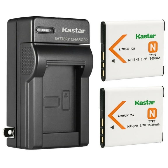 Kastar 2-Pack Battery and AC Wall Charger Replacement for Sony NP-BN1, Type N Battery, Sony BC-CSN, BC-CSNB Charger, Sony Cyber-shot DSC-WX80, Cyber-shot DSC-WX100 Cameras