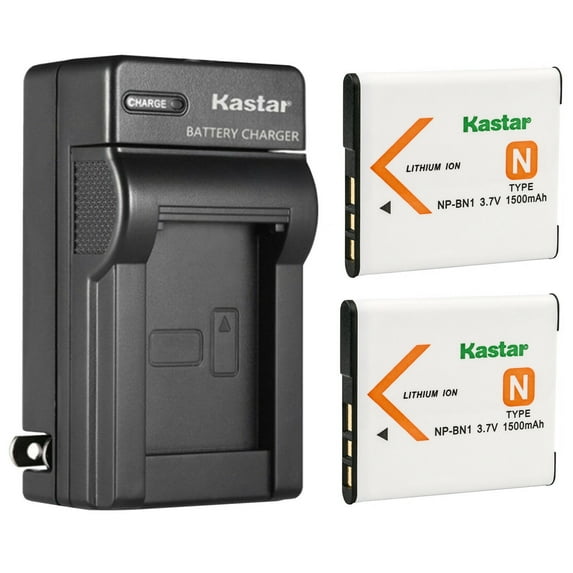 Kastar 2-Pack Battery and AC Wall Charger Replacement for Sony NP-BN1, Type N Battery, Sony BC-CSN, BC-CSNB Charger, Sony Cyber-shot DSC-WX80, Cyber-shot DSC-WX100 Cameras
