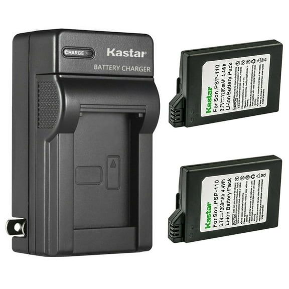 Kastar 2-Pack Battery and AC Wall Charger Replacement for Sony PSP2000 PSP2001 PSP2002 PSP2003 PSP2004 PSP2005 PSP2006 PSP2007 PSP2008 PSP2009 PSP2010 PSP3000 PSP3001 PSP3002 PSP3003 PSP3004