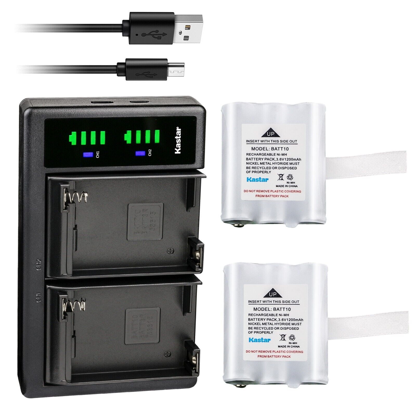VBLL HNN9008A Replacement Battery (2-Pack) - 7.5V 1500mAh Ni-MH For Motorola HT750, HT1250, GP328 Radios