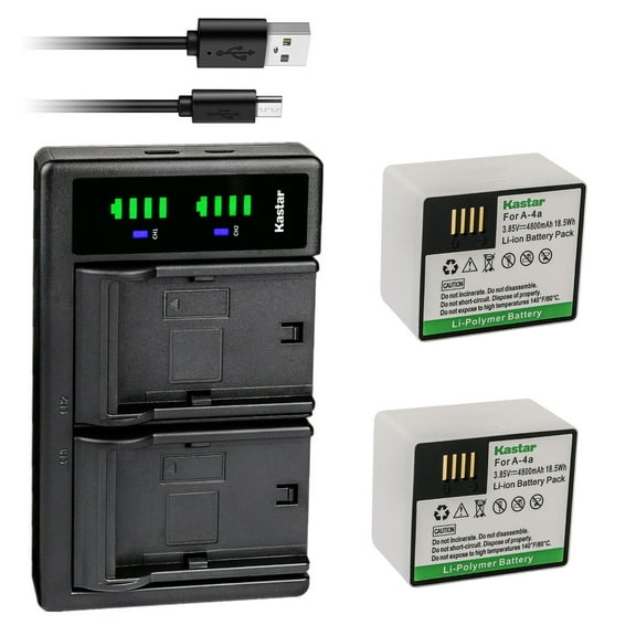 Kastar 2-Pack Battery and LTD2 USB Charger Compatible with Arlo A-4 A-4a VMC4040 308-10069-01 Battery, Arlo VUR0917968517039CN, Netgear Ultra +, VMS5140, VMS5140-100NAS, VMA5400-10000S Security Camera