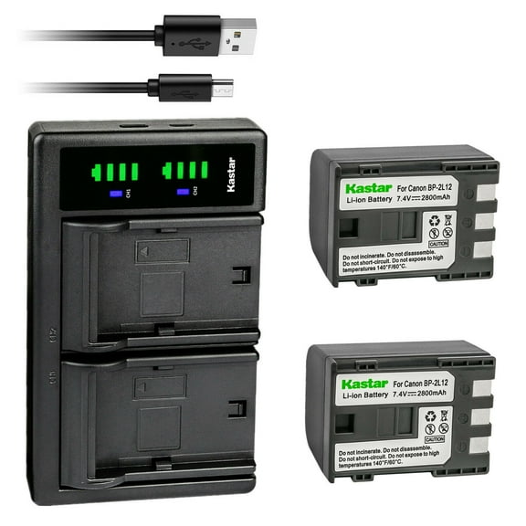 Kastar 2-Pack Battery and LTD2 USB Charger Compatible with Canon iVIS HG10, iVIS HV20, iVIS HV30, Optura 30, Optura 40, Optura 50, Optura 60, Optura 400, Optura 500, VIXIA HF R10, VIXIA HF R100 Camera