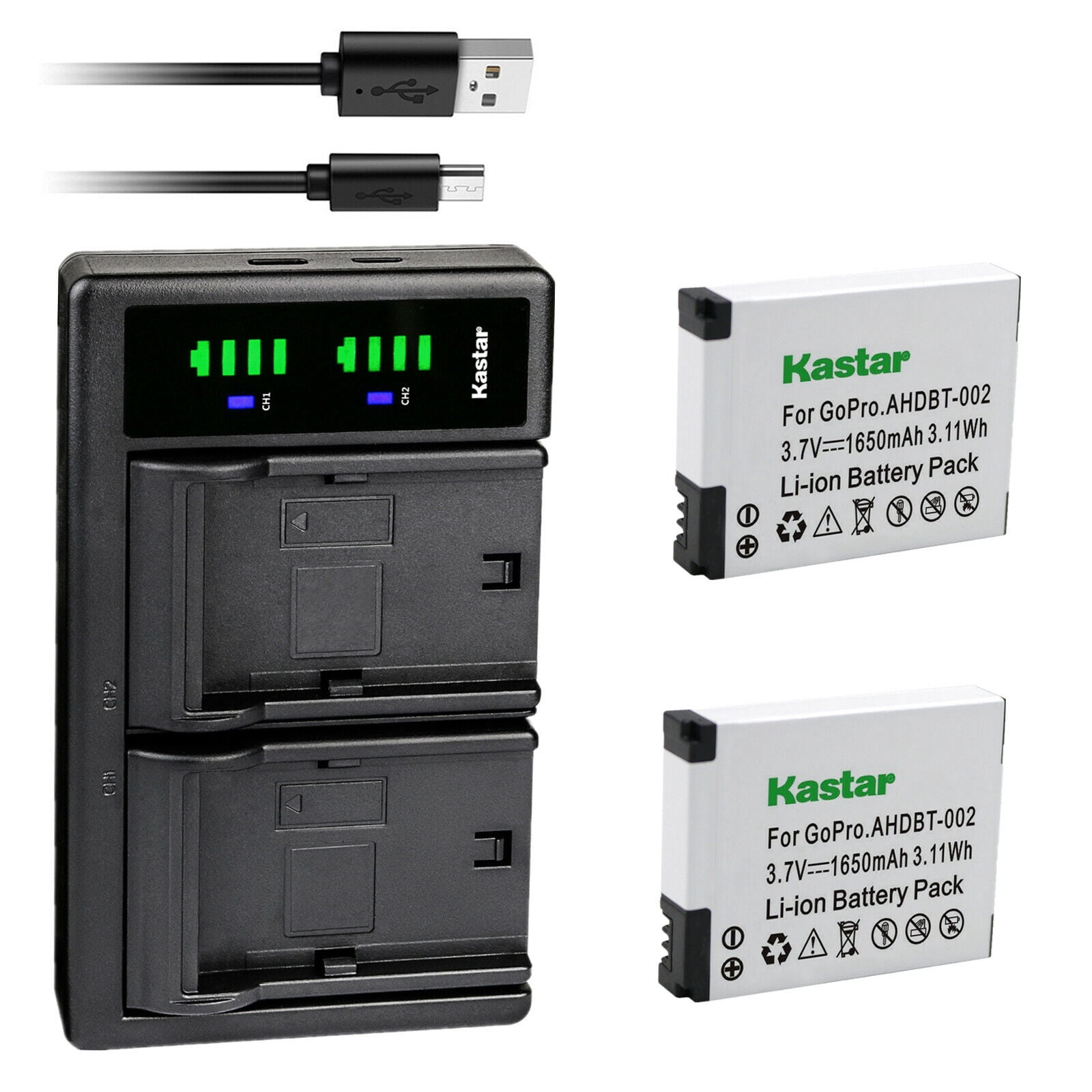 Kastar 2-Pack Battery and LTD2 USB Charger Compatible with Gopro HD ...