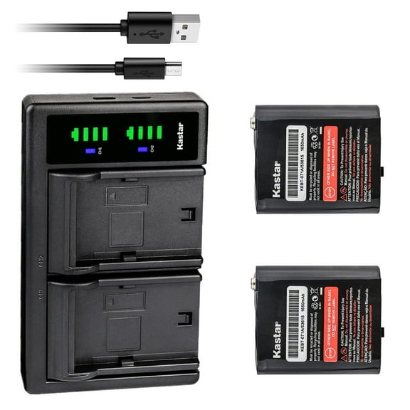 Kastar 2-Pack Battery and LTD2 USB Charger Compatible with Motorola KEM-ML36100, 1532, 56315, PMNN4551A, ULFRS4002A, ULFRS-4002A, TalkAbout EM1000A, TalkAbout FV700 FV700R, TalkAbout T260TP