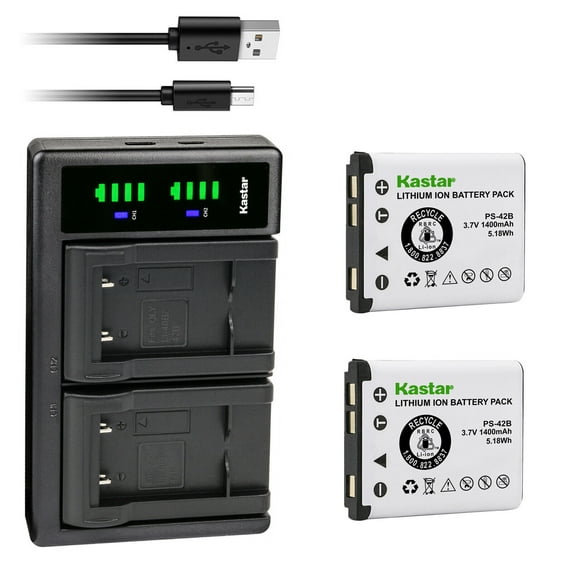 Kastar 2-Pack Battery and LTD2 USB Charger Compatible with Panasonic N4FUYYYY0018 N4FUYYYY0019 N4FUYYYY0046 N4FUYYYY0047 Battery, Panasonic KX-TCA285 KX-TCA385 KX-UDT121 KX-UDT131