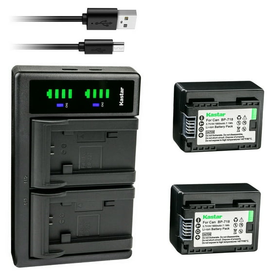 Kastar 2-Pack Battery and LTD2 USB Charger Replacement for Canon LEGRIA HF M86 HFM86, LEGRIA HF M88 HFM88, LEGRIA HF M306 HFM306, LEGRIA HF M406 HFM406, LEGRIA HF M506 HFM506, LEGRIA HF M606 HFM606