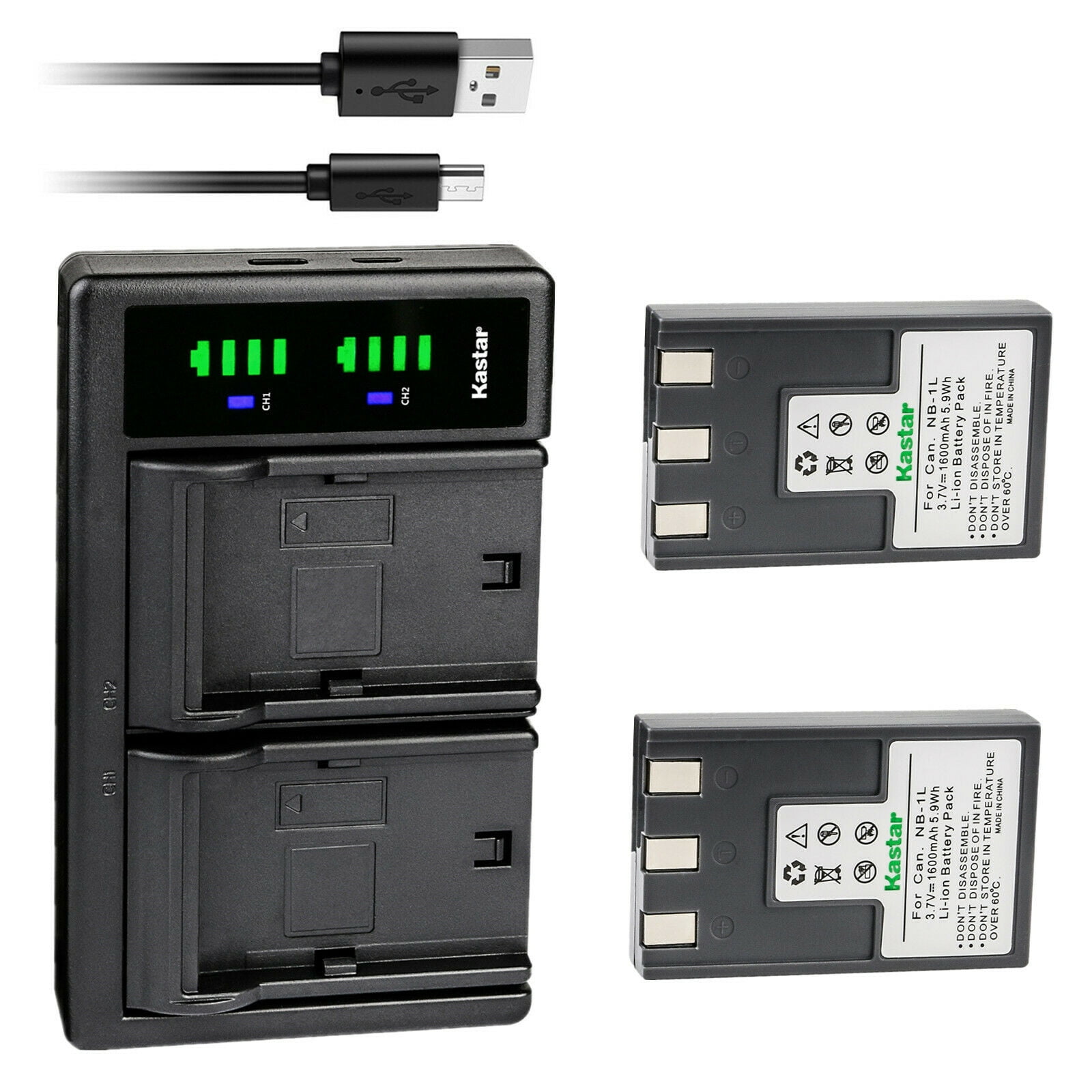 Kastar 2-Pack Battery and LTD2 USB Charger Replacement for Canon Kastar 2-Pack Battery and LTD2 USB Charger Replacement for Canon