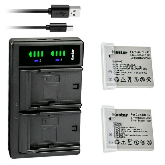 Kastar 2-Pack Battery and LTD2 USB Charger Replacement for Canon PowerShot SD450, PowerShot SD600, PowerShot SD630, PowerShot SD750, PowerShot SD780 IS, PowerShot SD940 IS, PowerShot SD960 IS Camera