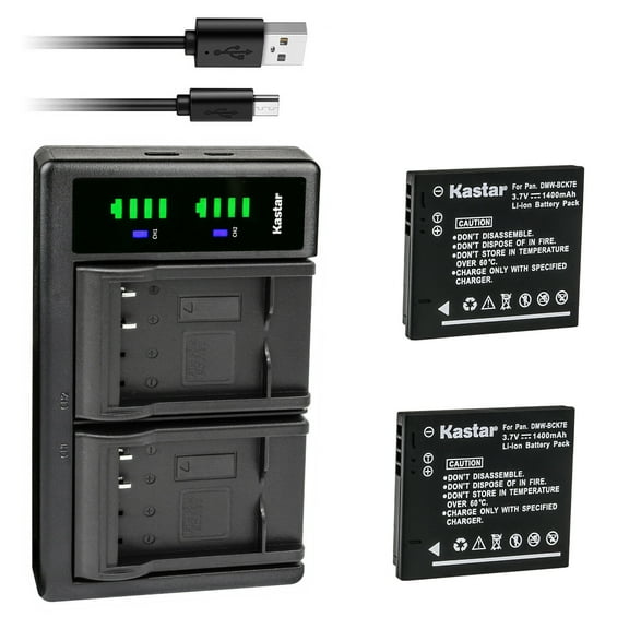 Kastar 2-Pack Battery and LTD2 USB Charger Replacement for Panasonic Lumix DMC-FH25, Lumix DMC-FH27, Lumix DMC-FP5, Lumix DMC-FP7, Lumix DMC-FP77, Lumix DMC-FS14, Lumix DMC-FS16, Lumix DMC-FS18