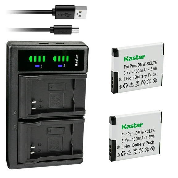 Kastar 2-Pack Battery and LTD2 USB Charger Replacement for Panasonic DMW-BCL7 DMW-BCL7E Battery, DMW-BTC11 Charger, Panasonic Lumix DMC-F5, Lumix DMC-FH10, Lumix DMC-FS50, Lumix DMC-SZ3, Lumix DMC-SZ8