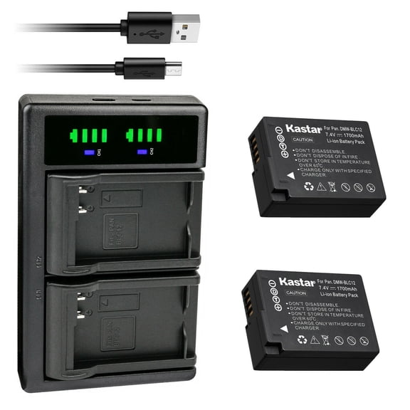 Kastar 2-Pack Battery and LTD2 USB Charger Replacement for Panasonic Lumix DC-G95 DC-G95MK, Lumix DMC-FZ200 FZ200, Lumix DMC-FZ300 FZ300, Lumix DMC-FZ1000 FZ1000, Lumix DMC-FZ1000 II FZ1000II