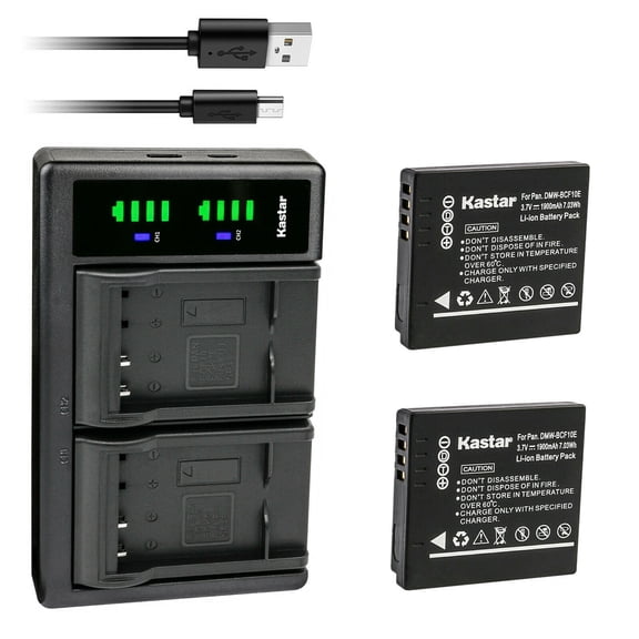 Kastar 2-Pack Battery and LTD2 USB Charger Replacement for Panasonic Lumix DMC-FH20, Lumix DMC-FH22, Lumix DMC-FH3, Lumix DMC-FP8, Lumix DMC-FT1, Lumix DMC-FT2, Lumix DMC-FT3, Lumix DMC-FT4 Cameras