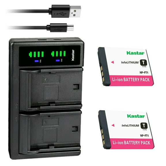 Kastar 2-Pack Battery and LTD2 USB Charger Replacement for Sony Cyber-shot DSC-L1, Cyber-shot DSC-L1/B, Cyber-shot DSC-L1/L, Cyber-shot DSC-L1/LJ, Cyber-shot DSC-L1/R, Cyber-shot DSC-L1/S Cameras