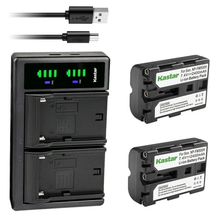 Kastar 2-Pack Battery and LTD2 USB Charger Replacement for Sony SLT-A99, SLT-A99V, a99V, Alpha a99II, a99 II, SLT-A99 II, a99II, a99V, ILCA-99M2 VG-C77AM, Viltrox monitor, Viltrox DC-50