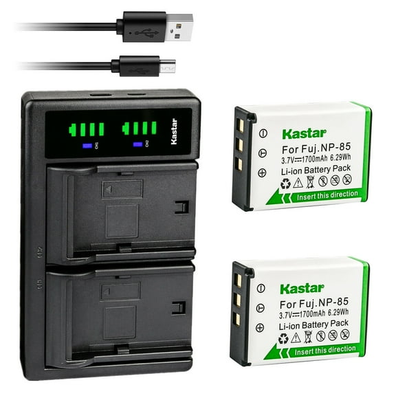 Kastar 2-Pack Battery and LTD2 USB Charger Replacement for Tevion DV-23HD Haier DV-E80 RICH A180 A200 A230 R291F DIGIPO HDV-S590 HDV-S690 AIGO AHD-Z50 OUCCA HDV-A37 Cameras
