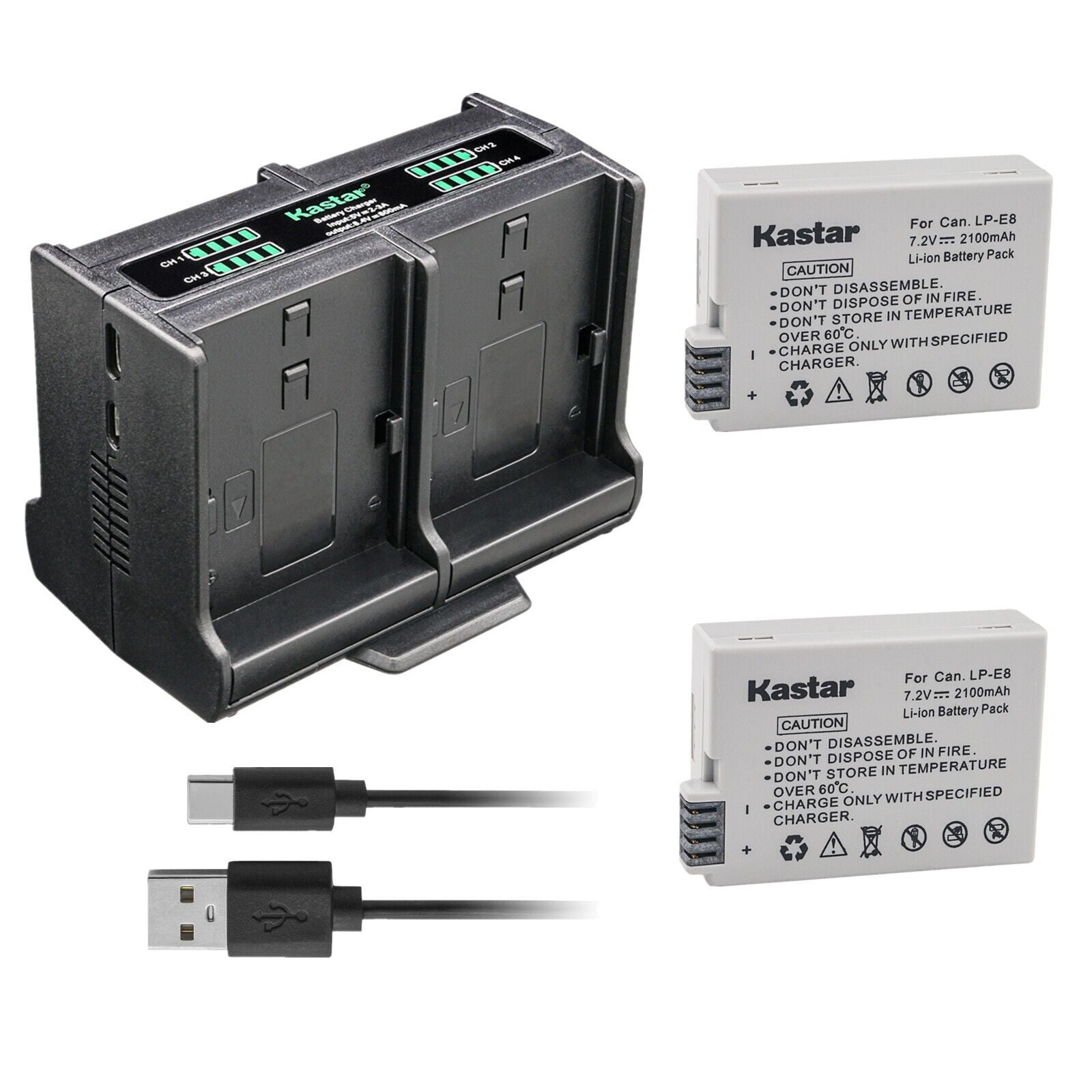 Chargeur LC-E8 Pour Batterie LP-E8 Canon - Charge Rapide, Sécurité, Compatible Rebel T2i T3i T4i T5i 550D 700D Etc. - 5